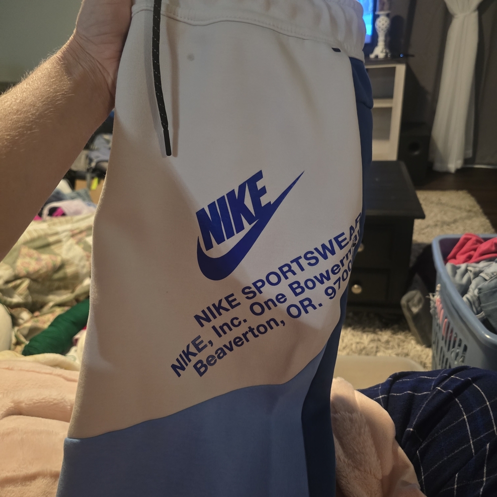 Nike Blue and White Sportswear Shorts